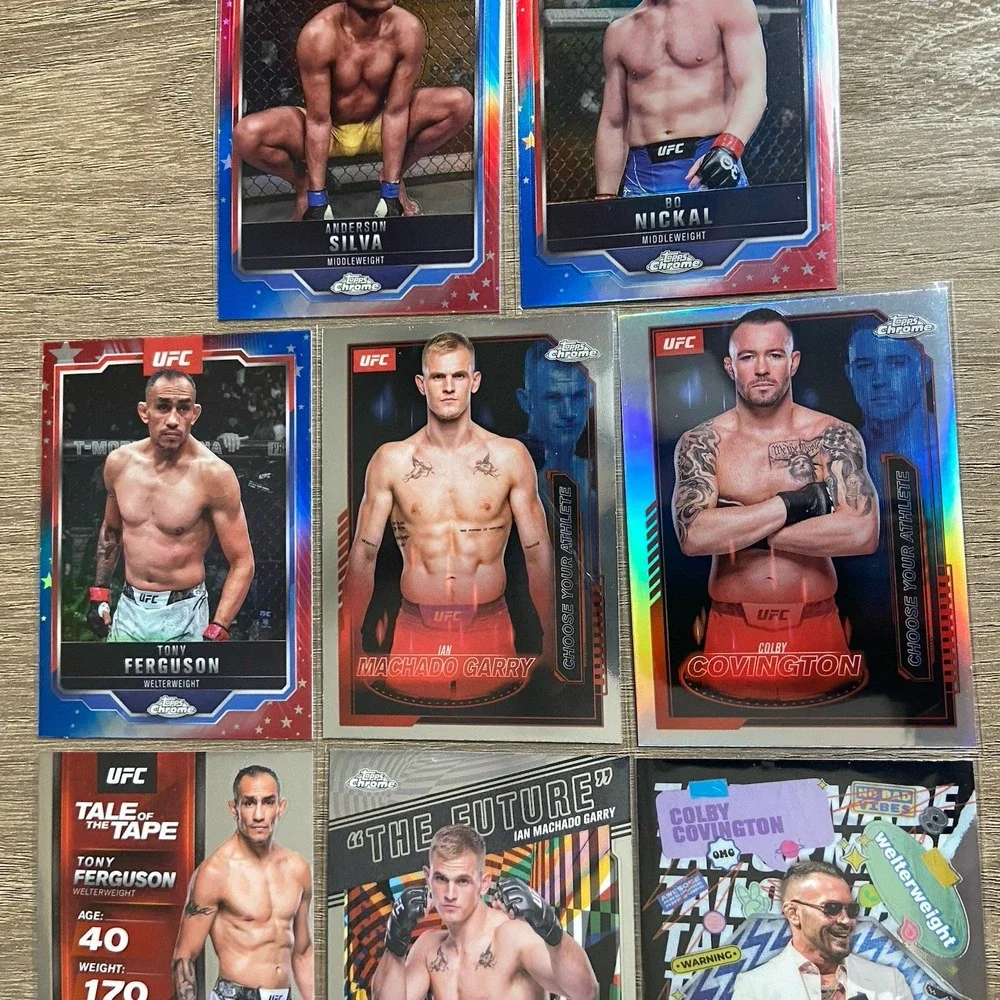 2025 Topps Chrome UFC (Lot of 8) Various Fighters Refractor Parallels Variety